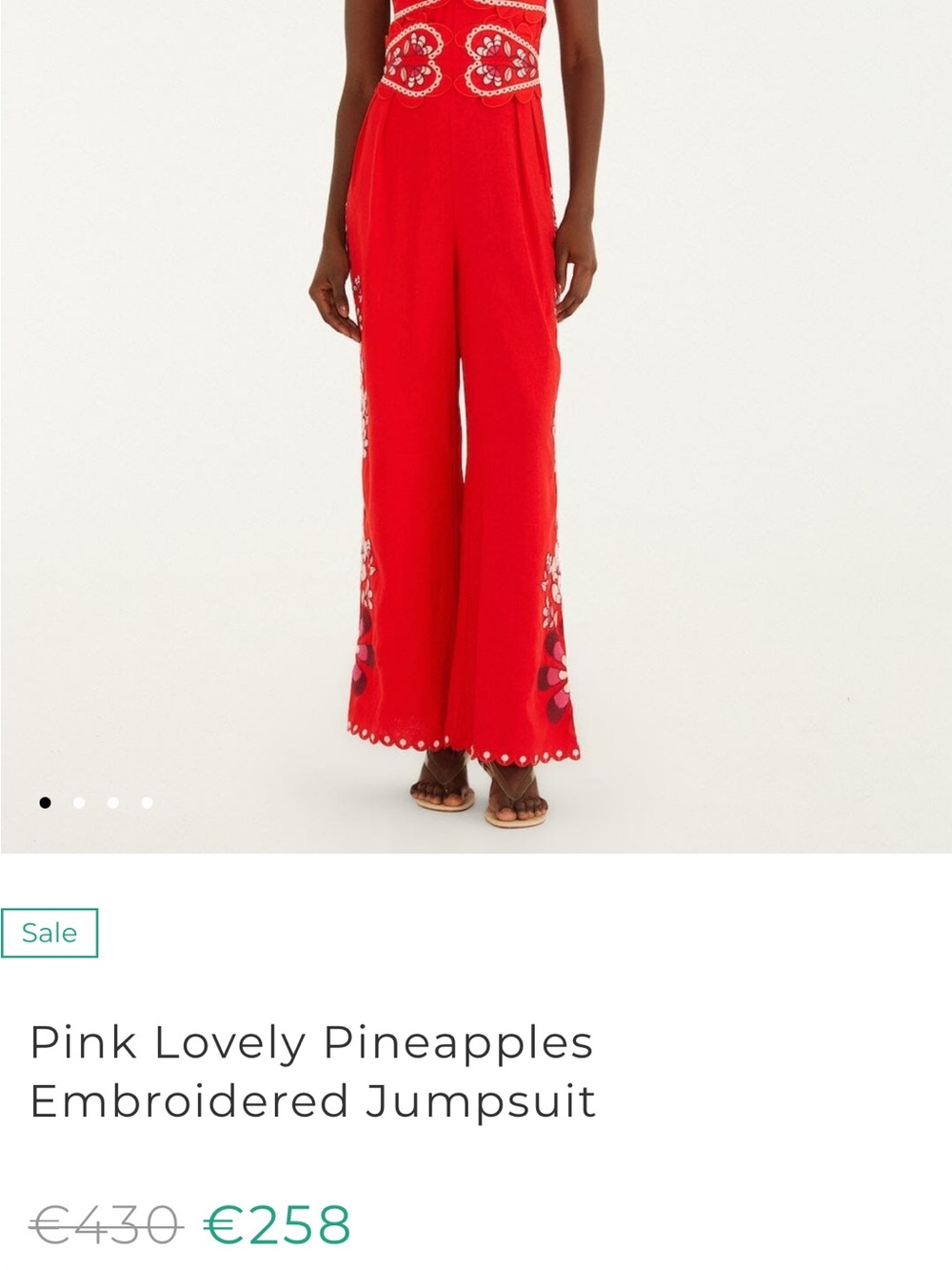 Farm Rio: LOVELY PINEAPPLES
PINK EMBROIDERED Sleeveless JUMPSUIT - Picture 5 of 12